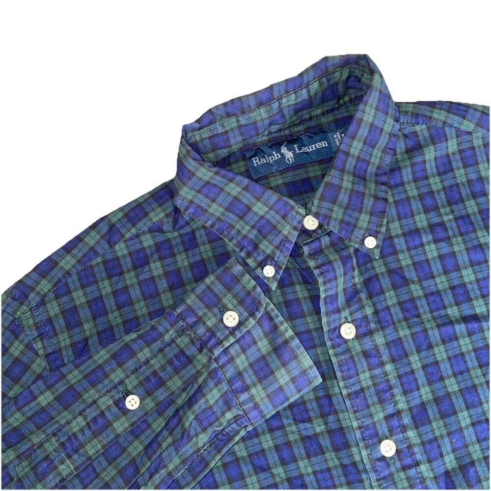 Ralph Lauren Classic Fit Men's M Multicolor Plaid Long Sleeve Button Down Shirt